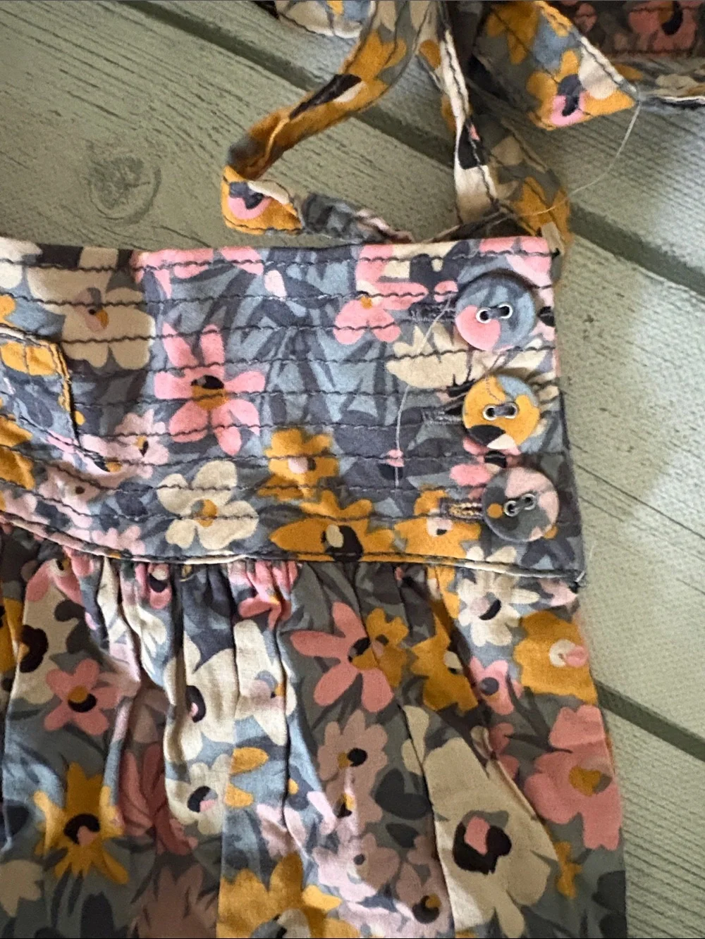 Olivaceous Floral Tie-Waist High Waist Shorts - Pink, Mustard, Cream & Gray